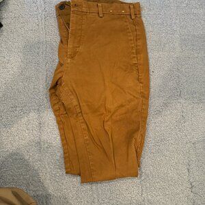 UNIQLO mens khaki chino pants cotton light brown 31 x 34 flat front so soft